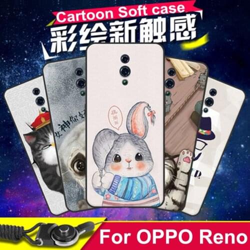 Soft Silicone Cases For OPPO Reno Case clear cartoon painted Cover For OPPO Reno PBEM00 Phone Cases Reno TPU protecitve Coque