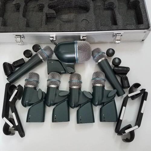 7-Piece Drum Microphone Mic Kit (with Case) 1x 52A,4x 56A,2x 57a condensor microphone instrument microphone Drum Mic Kit dmk7