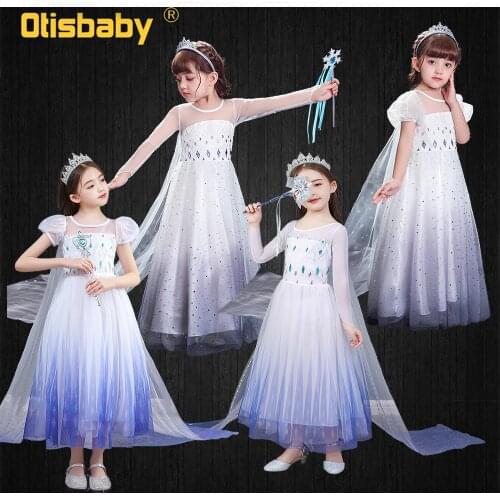 Girls Elsa Dress Snow Queen 2 Halloween Child Elsa Costume Girl Party Princess Elza Dress Baby Gown Birthday Dress Fairy Tail