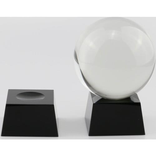 Black K9 Glass Display Stand Cube Crystal Lens Ball 80 100 150mm Large Divination Photography Lensball Base Magic Sphere Holder