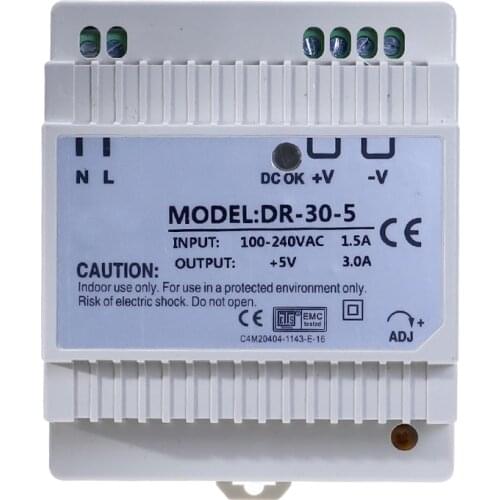 DR-30 30W Single Output 5V 12V 15V 24V Industrial Din Rail Switching Power Supply DR-30-5 DR-30-12 DR-30-15 DR-30-24
