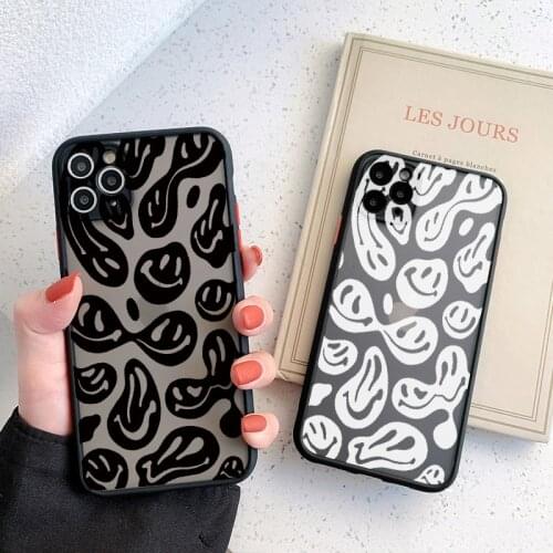 Funny Trippy Smiley Face Phone Cases for iphone 11 12 Pro Max 6s 7 8 Plus SE 2020 X XS MAX XR Hard Matte Back Shockproof Cover
