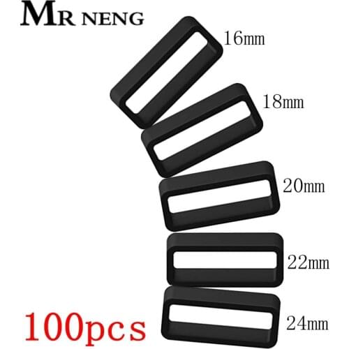 100pcs Rubber Rings Watch Band Strap Loops Silicone Replacement Watch Bands Keeper Holder Retainer 14 16 18 20 22 24 26 mm
