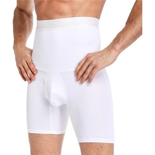 Men Tummy Control Shorts High Waist Slimming Underwear Body Shaper Seamless Belly Boxer Briefs Quick Dry Abdomen Control Shorts