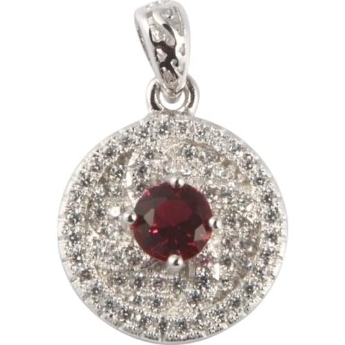 SHUNXUNZE Engagement Wedding pendants charms christmas for Jewelry & Accessories Bohemia Red Cubic Zirconia Rhodium Plated R3101