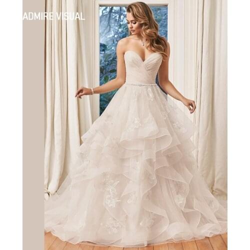 Wedding Dress A-Line Elegant Sweetheart Neckline Strapless Floor-Length Marry With For Party Plus Sizes Bride Gown