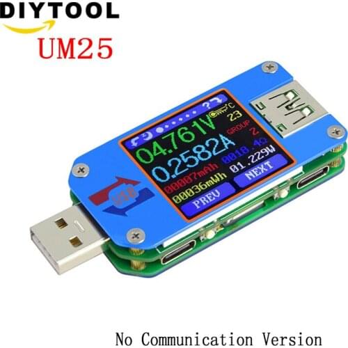 Usb тестер UM25/UM25C DC Voltmeter Ammeter Voltage Current Tester Voltage battery Charge USB Tester