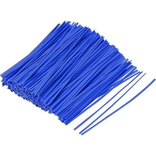 Uxcell Metallic Twist Ties 100mmx2mm Plastic Blue Cable Cord Ties 500pcs