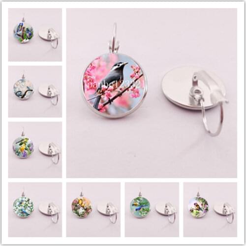 Vintage feminine charm antique bird art earrings wedding party jewelry fashion magpie thrush hummingbird earrings