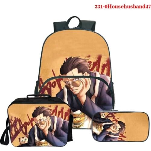 High Quality The Way of The Househusband School Rucksack Boys Girls Schoolbag Anime Backpack 3set Backpack Lunch Bag Pencil Case
