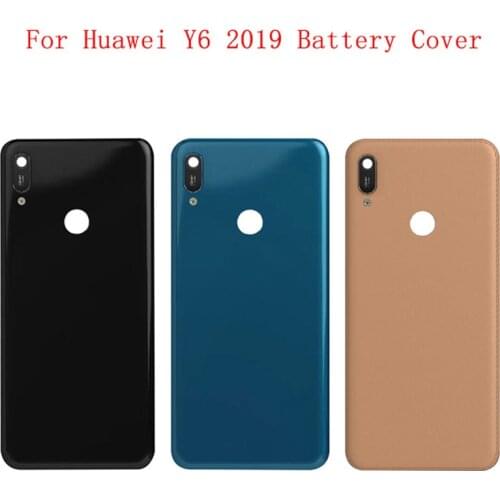 Back Battery Cover Rear Door Panel Housing Case For Huawei Y6 2019 Battery Cover with Lens Frame Replacement Part