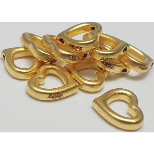 Gold Jewelry Girl Heart 3D Hard Gold Heart Lucky Beads Love 999 Gold pendant with 18K gold Flash o Chain