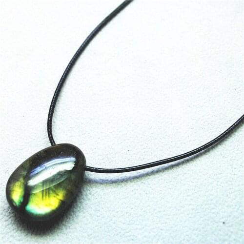 1PC Nature Labradorite Necklace Shinny Flash For Women Party Wearring Good For Your Showing Unique Jewelry 30X22MM