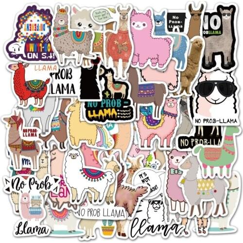 10/30/50Pcs/lot Llama Alpaca Cute Sticker Kawaii Cartoon Camel Sheep Animal Stickers for Kids Reward Stickers Scrapbooking Decal