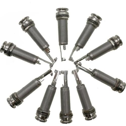 10pcs/lot Guitar Pickup Endpin Jack Plug Sockets 3 Prong Cylinder Threaded Strap Pin Output
