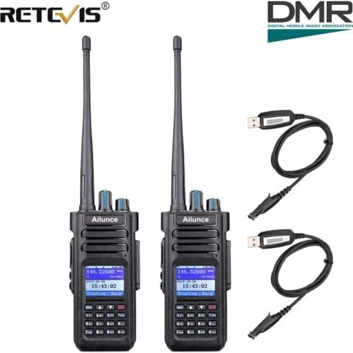 Retevis Ailunce HD1 DMR Radio Digital Two-way Radio Walkie Talkie 10W IP67 GPS DMR VHF UHF Ham Radio Amateur Transceiver 2pcs