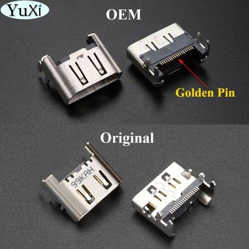 YuXi 2PCS Replacement for PS4 HDMI-Compatible Port Display Socket Jack Port For PlayStation Console Connector for PS4 Connector