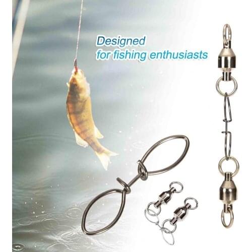 20Pcs Fishing Rolling Swivels Long Lifespan Stable Stainless Steel Easy Installation Snaps Swivels Carp Fishing Accessories