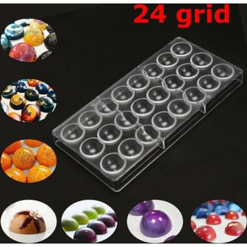 24 Grids Half Ball Mold for Candy Chocolate Jelly Round Ball Fondant Ice Cream Mould Cakes Christmas Candy DIY Making Supplies
