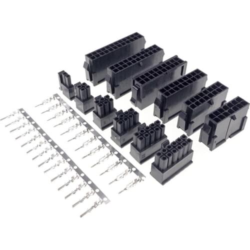 100set Micro-Fit 3.0 mm connector 1x2 Pin Plug Housing Panel Mount Ears Receptacle Housing Single Row terminal female and male