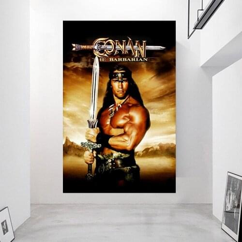 Arnold Schwarzenegger CONAN THE BARBARIAN Movie Poster Wall Sticker For Bar Room Home Decor Wall Stickers