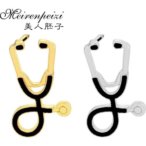Stethoscope Brooches Pins Medical Lapel Pin Gift for Doctor/Graduation Physician /Nurse Badge Enamel Brooch Medical Jewelry