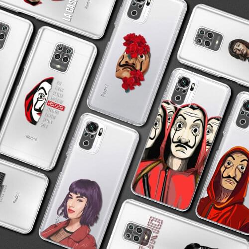 Money Heist House Paper La Casa de papel Cover for Redmi Note 9S 9 8 10 5G K30 Pro 7 9C 8T 9A 7A 8A 6A K40 9T Clear Phone Case