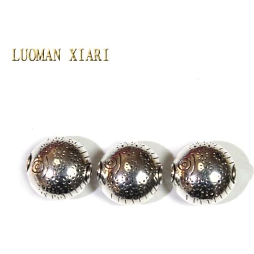 Wholesale 10 pcs /20 pcs Lot Vintage Silvery Fish Alloy Spacers Beads Charms DIY For Jewelry Making Bracelet Material 11*12 mm