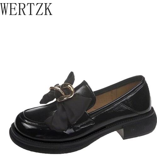 Spring Autumn 2021 Women Loafers Female Flats Round Toe Casual Butterfly Knot Metal Shoes Fashion Ladies Oxfords Flats Shoes