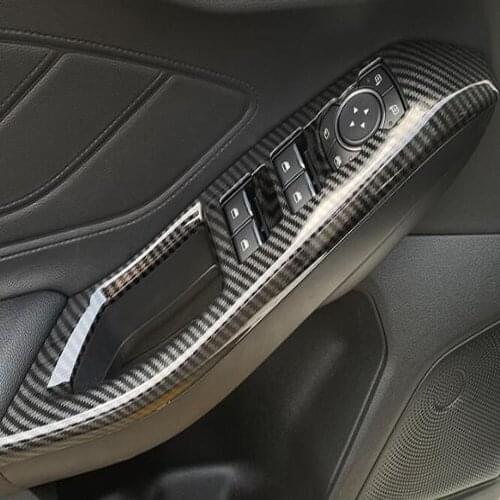 For Ford Focus 4 MK4 2019 2020 Carbon Fiber Accessories Window Lift Control Button Frame Switch Cover Trim Car Interior Sticker