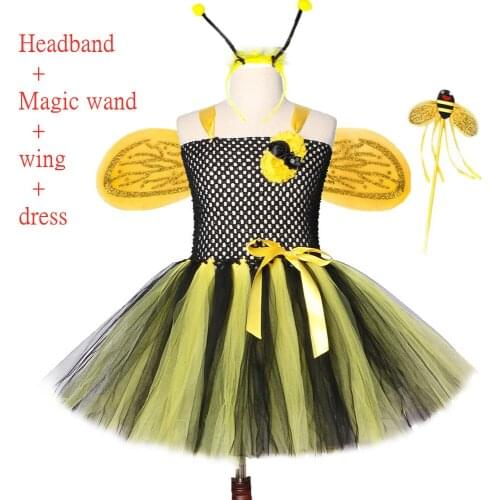 Hot Selling Tutu Dress Girl Kids Princess Tutu Dresses for Girls Birthday Party Carnival Halloween Bee Dolls Cosplay Costume