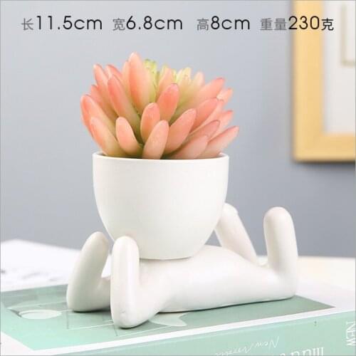 Humanoid Succulent Modern Planter Ceramic Flower Container For Cactus Succulent Herb Plant Cute Home Desk Ornaments Decoration