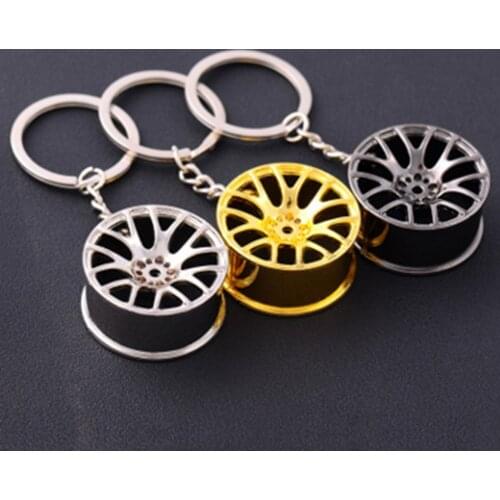 Car modified steel ring wheel metal key ring car wheel hub hanging on the waist key ring chain Zinc alloy Auto accessoires