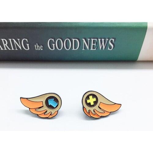 New Fun Angel Wing Set Orange Angel Wing Lion Lion Arrow Enamel Brooch Clothing Fashion Denim Backpack Pendant Jewelry Gift