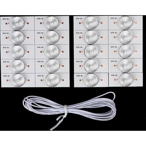 20Pcs 3V SMD Lamp Beads with Optical Lens Fliter for 32-65 inch LED TV Repair New