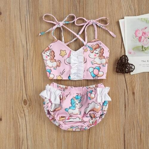 Baby Girl Oner-piece Swimwear Toddler Kid Baby Girl Ruffles Love Swimsuit Bikini Swimwear Bathing Suit Beachwear