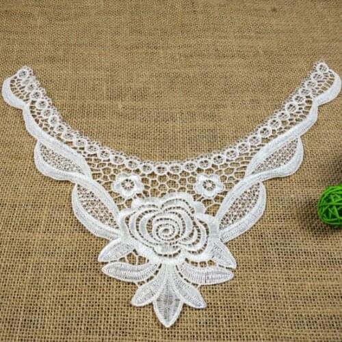 10pcs Fashion White Lace Sewing Applique Clothing Neckline Lace Collar DIY Craft Neckline Sewing Accessories For Garment