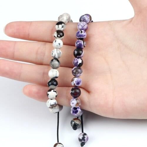 Fashion Women Beaded Bracelet Natural Stone Agates Yoga Jewelry Men 8mm Handmade Braided Bracelets Chakra Prayer Bangles Gifts