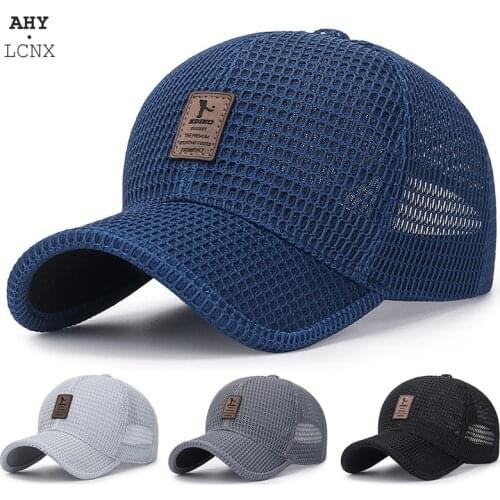 Summer New Hollow Out Breathable Caps Adjustable Monochrome Sun Visor Man Big Brim Baseball Cap