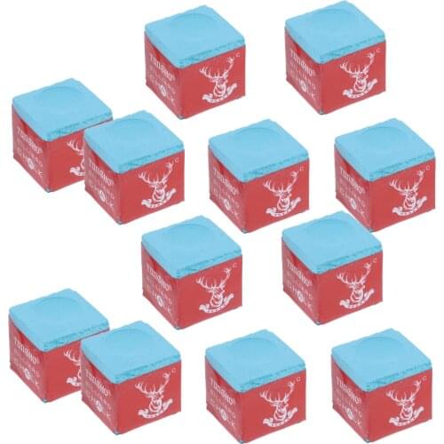 Performance Box of 12pcs Cubes of Pool Cue Tip Chalk Set Billiard Accessories