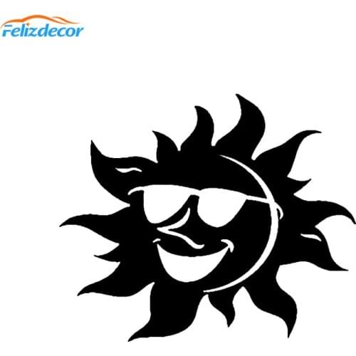 Car Sticker Decal Positive Sun Beach Style Sunglasses Art Car Rear windshield Decor Waterproof Decals Window White Black L529