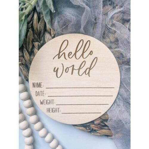 Birth Announcement, Baby Milestone Card,Baby Shower Gift,Newborn Photo Props,Baby Monthly Milestone Markers,Hello World Baby