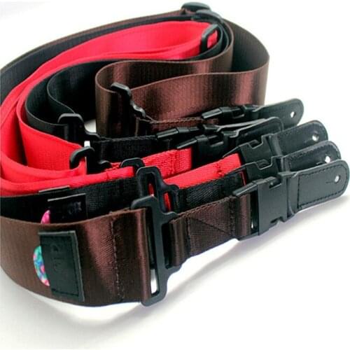 P&P nylon Guitar Strap with Buckle pure color and adjustable length straps for bass acoustic electric guitar Accessories parts