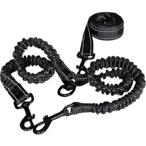 Dog Leash Buffer Elasticity Rope Detachable Dog Lead with Foam Handle 1 Leash or 2 Dogs 150 cm Dog Leash