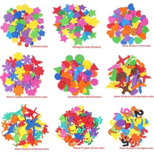 Candy Color Foam Self-Adhesive Stickers Handmade DIY Production ChildrenS Bedroom Decoration Stickers Stationery Gift Friends