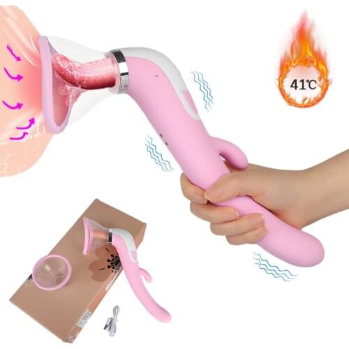 Sex Toys 12 Speed Dual Vibrating Nipple Sucker Udder Stimulator Warm G-Spot Dildo Vibrator Breast Enlargement Massager For Woman