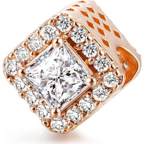 DIY Jewelry Making Geometric Radiance Charms For 925 Silver Bracelets For Woman Beads For Jewelry Making Rose Gold Charm