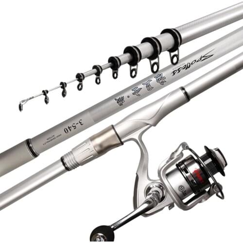 3.6M-6.3M Rock Fishing Rod Carbon Fiber Telescopic Fishing Rod for Big Fish Super Hard Spinning Rod Sea Rod Medium Fast J220