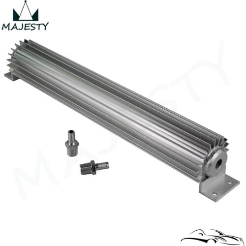 Universal 18'' Aluminum Single Pass Finned Transmission Oil Cooler W/Fittings