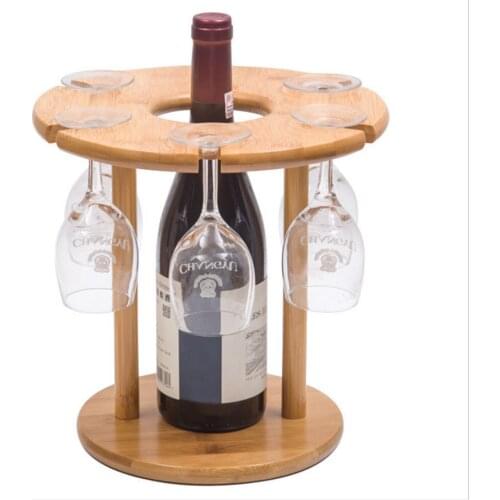 Wine Rack Home Red Holder Wine Glass Restaurant Bar Bottles Holder Bamboo Wood Rack Upside Down Goblet Household Display Shees